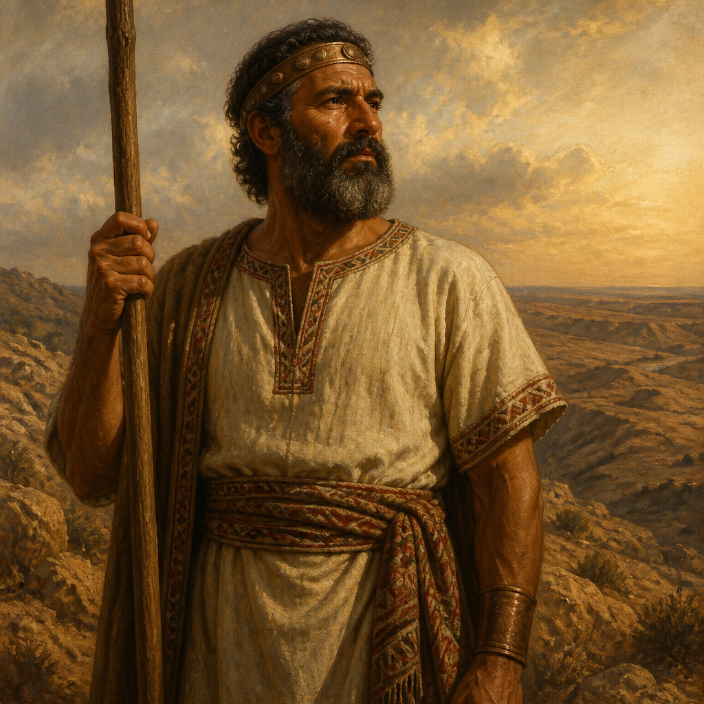 Oil-painting style portrait of Ziza, Simeonite of the Divided Monarchy, Simeonite prince listed in the genealogies of 1 Chronicles