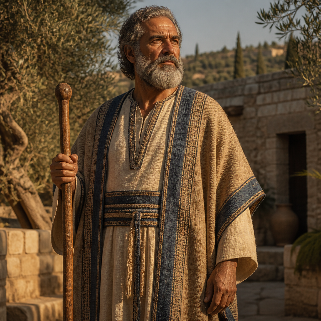 Oil-painting style portrait of Zophah, Patriarch of the tribe of Asher who fathered eleven named sons