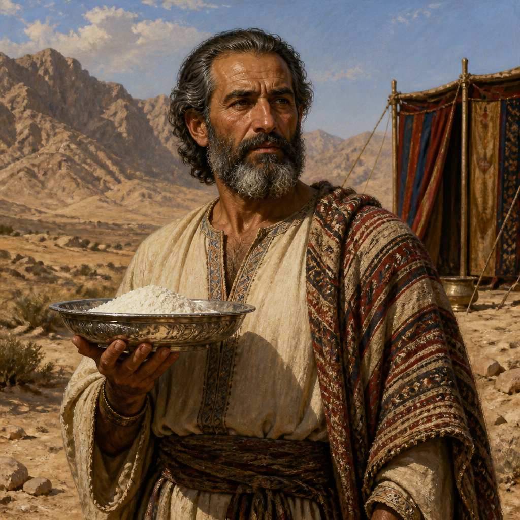 Oil-painting style portrait of Ahira, Leader of the Tribe of Naphtali during the Exodus and wilderness wanderings