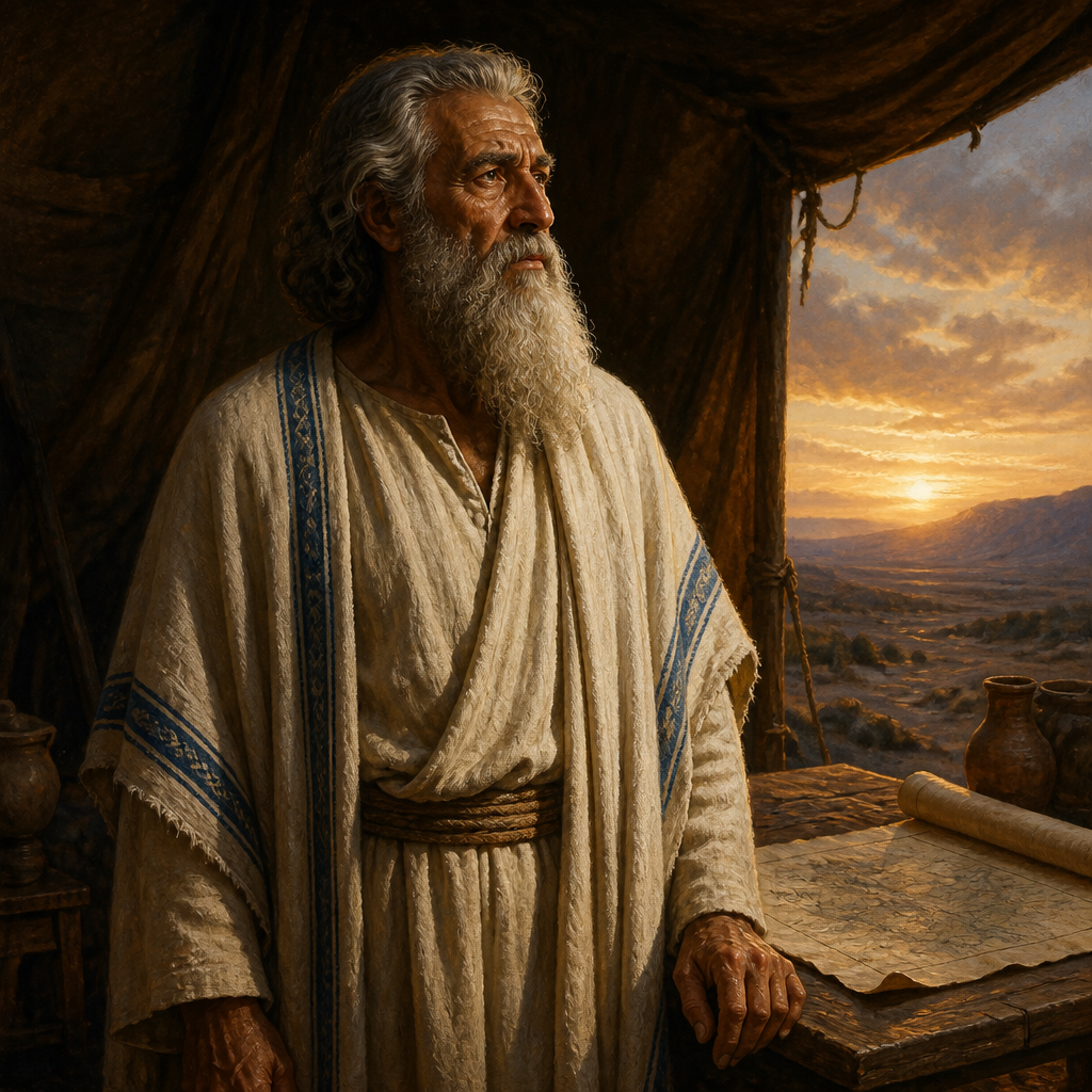 Oil-painting style portrait of Ammihud, Father of Pedahel, father of Pedahel who was the leader of Naphtali during the division of Canaan