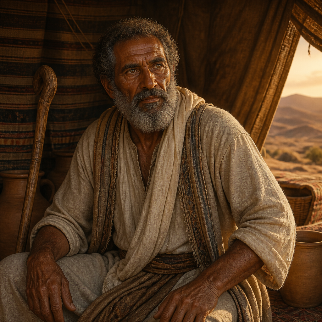 Oil-painting style portrait of Ammishaddai, Father of Ahiezer the prince of Dan