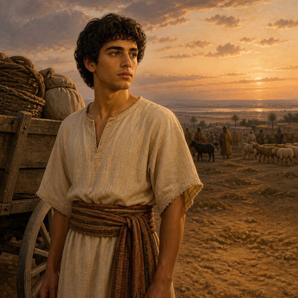 Oil-painting style portrait of Ard, Son of Benjamin, Son of Benjamin who migrated to Egypt with Jacob's household