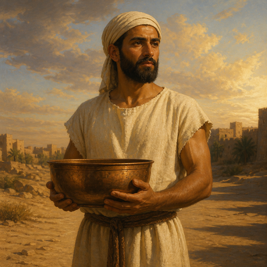 Oil-painting style portrait of Assir, Son of Korah, Son of Korah and leader of a Korahite clan within the tribe of Levi