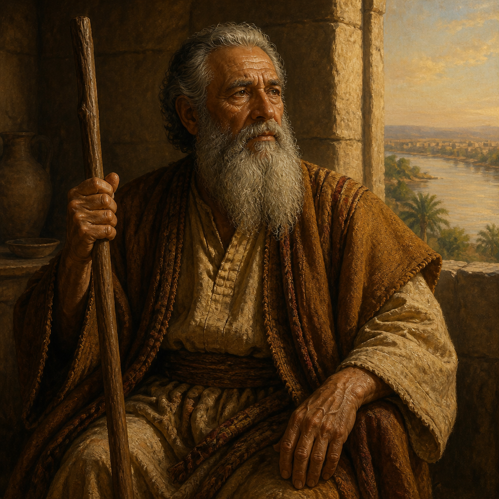 Oil-painting style portrait of Beor, Father of Balaam, father of the prophet Balaam during the Israelite wilderness journey