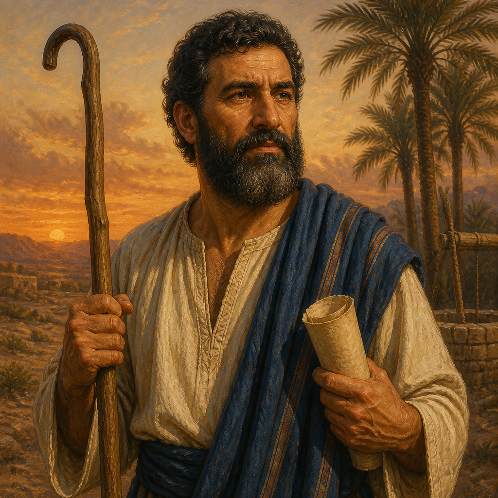 Oil-painting style portrait of Beriah, Son of Asher, Son of Asher and founder of the Beriite clan during the Egyptian Sojourn