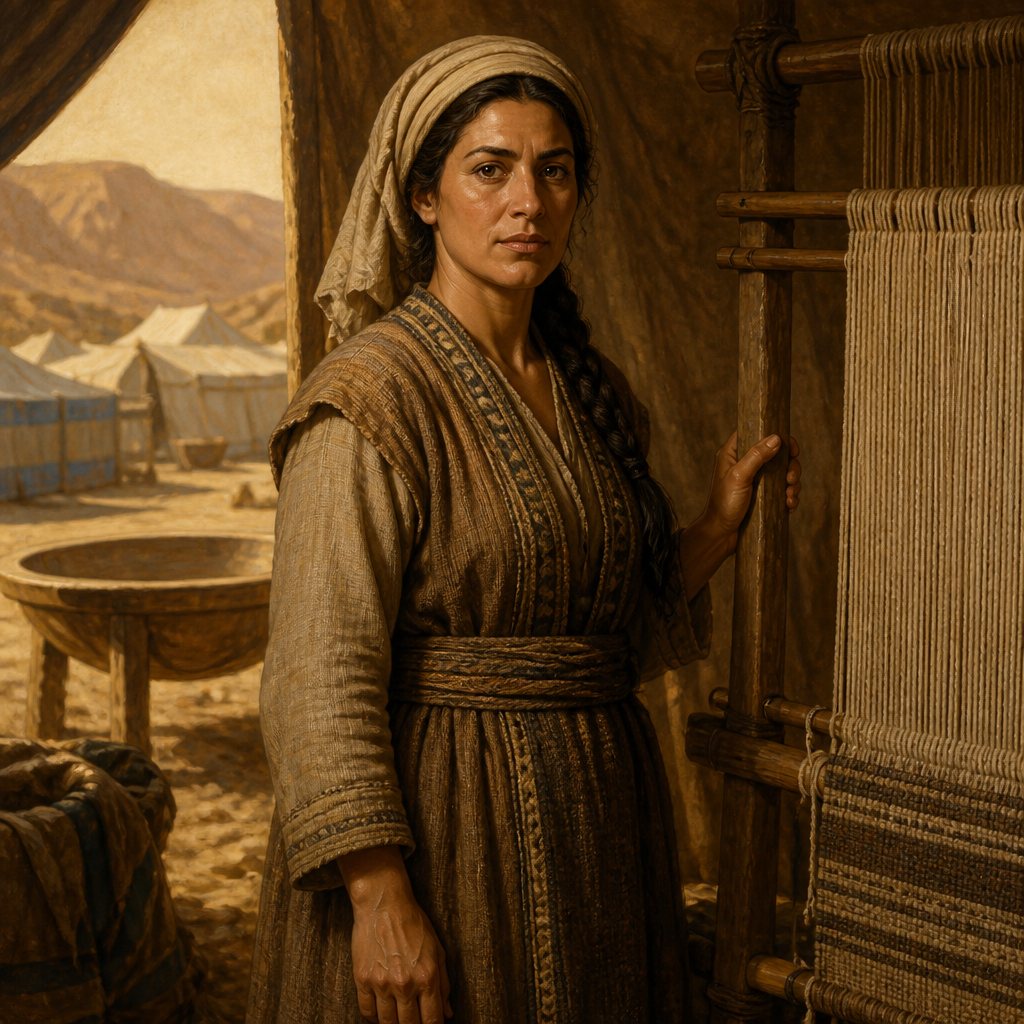 Oil-painting style portrait of Daughter of Putiel, Mother of the High Priest Phinehas and wife of Eleazar