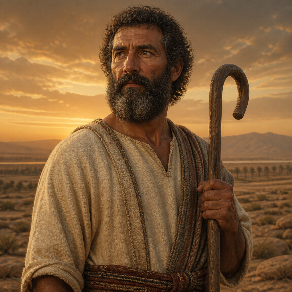 Oil-painting style portrait of Eri, Son of Gad and founder of the Erite clan within the Tribe of Gad