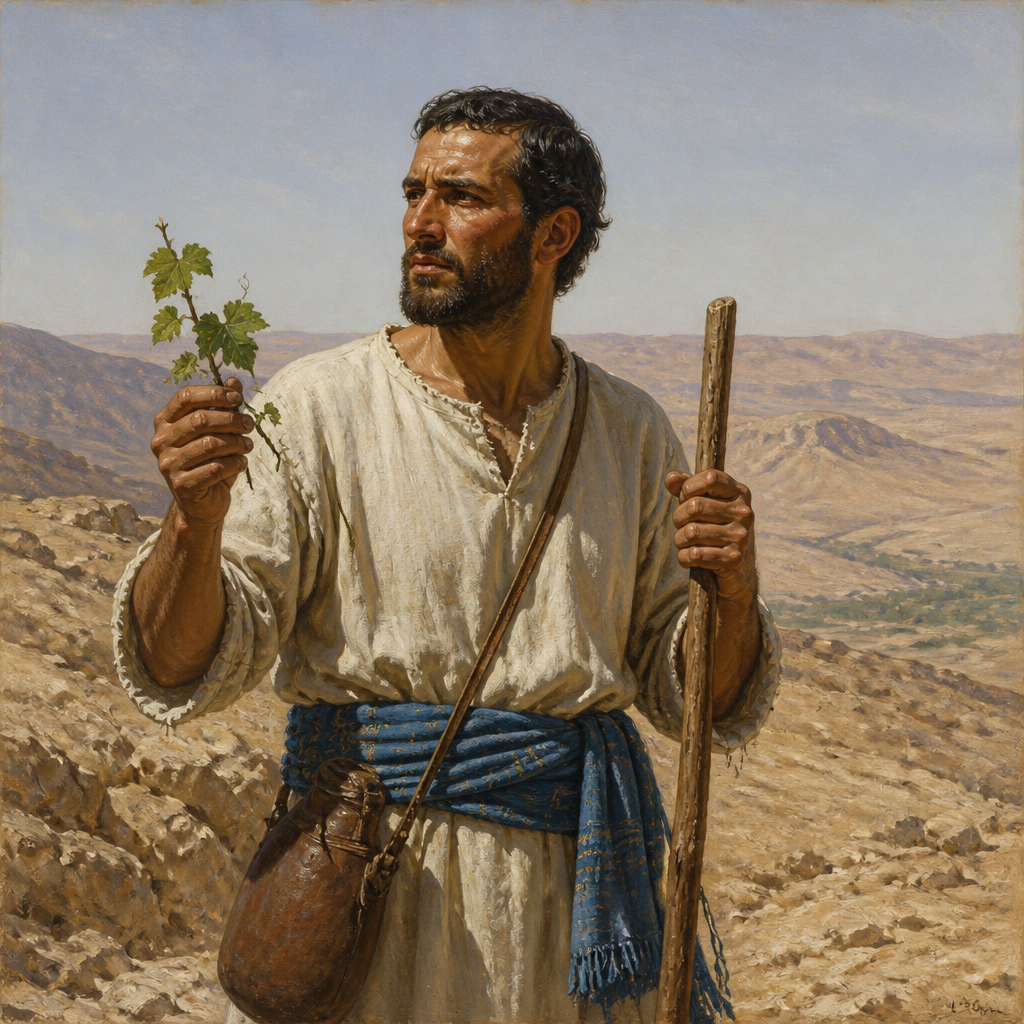 Oil-painting style portrait of Gaddiel, Tribal leader of Zebulun chosen as one of the twelve spies to scout Canaan