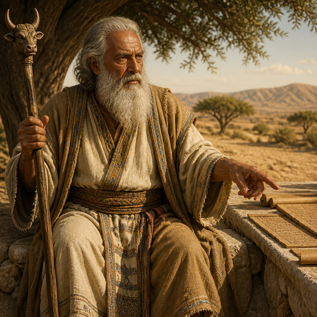 Oil-painting style portrait of Gilead, Grandson of Manasseh, Grandson of Manasseh and progenitor of the Gileadite clans who settled in the Transjordan