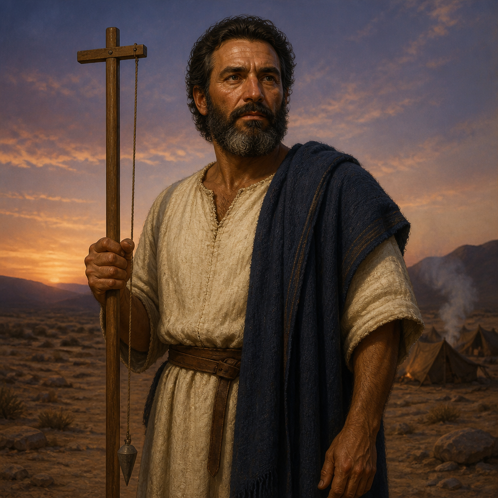 Oil-painting style portrait of Hareph, Son of Hur and the founder of the town of Beth-gader
