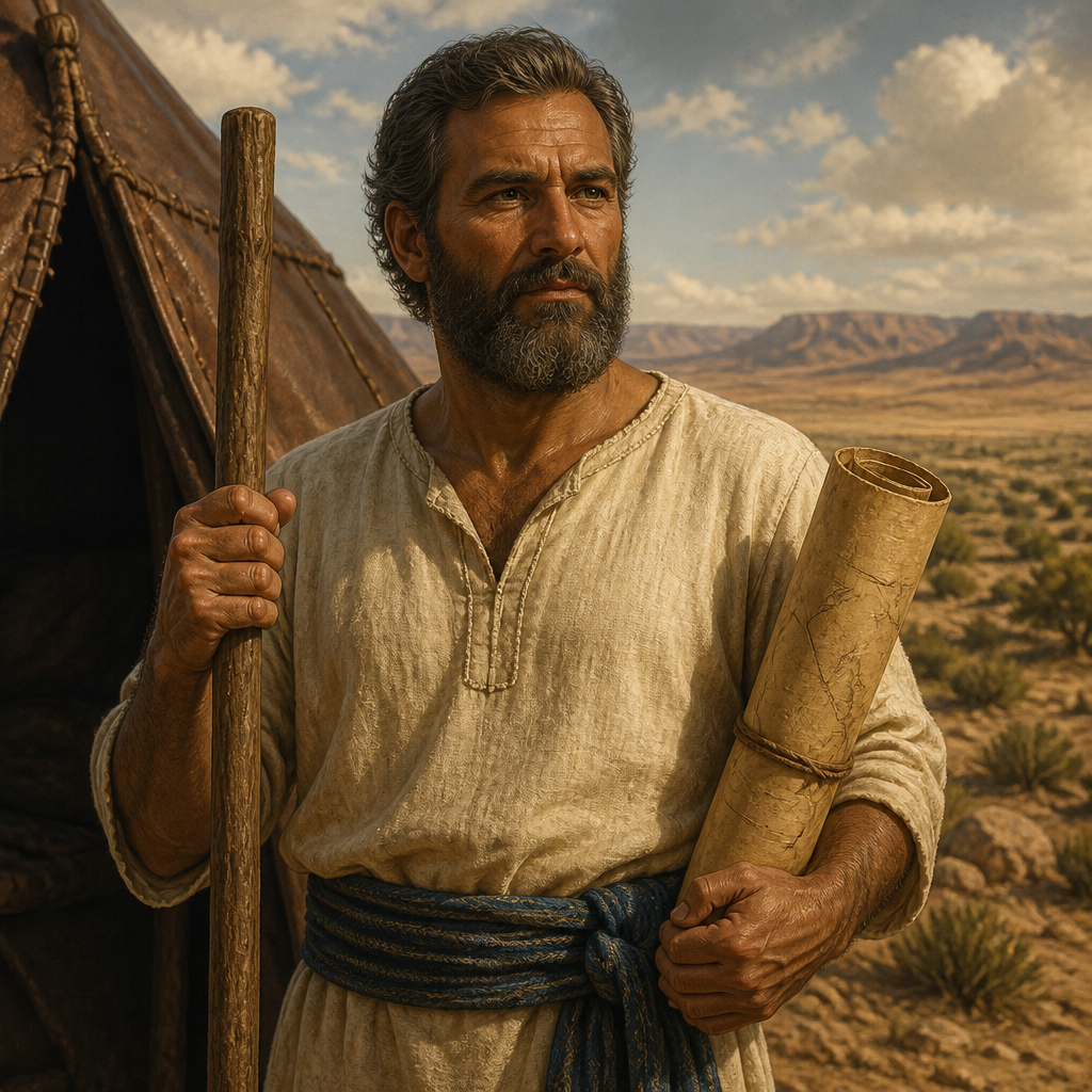 Oil-painting style portrait of Helek, Son of Gilead and founder of the Helekite clan within the tribe of Manasseh