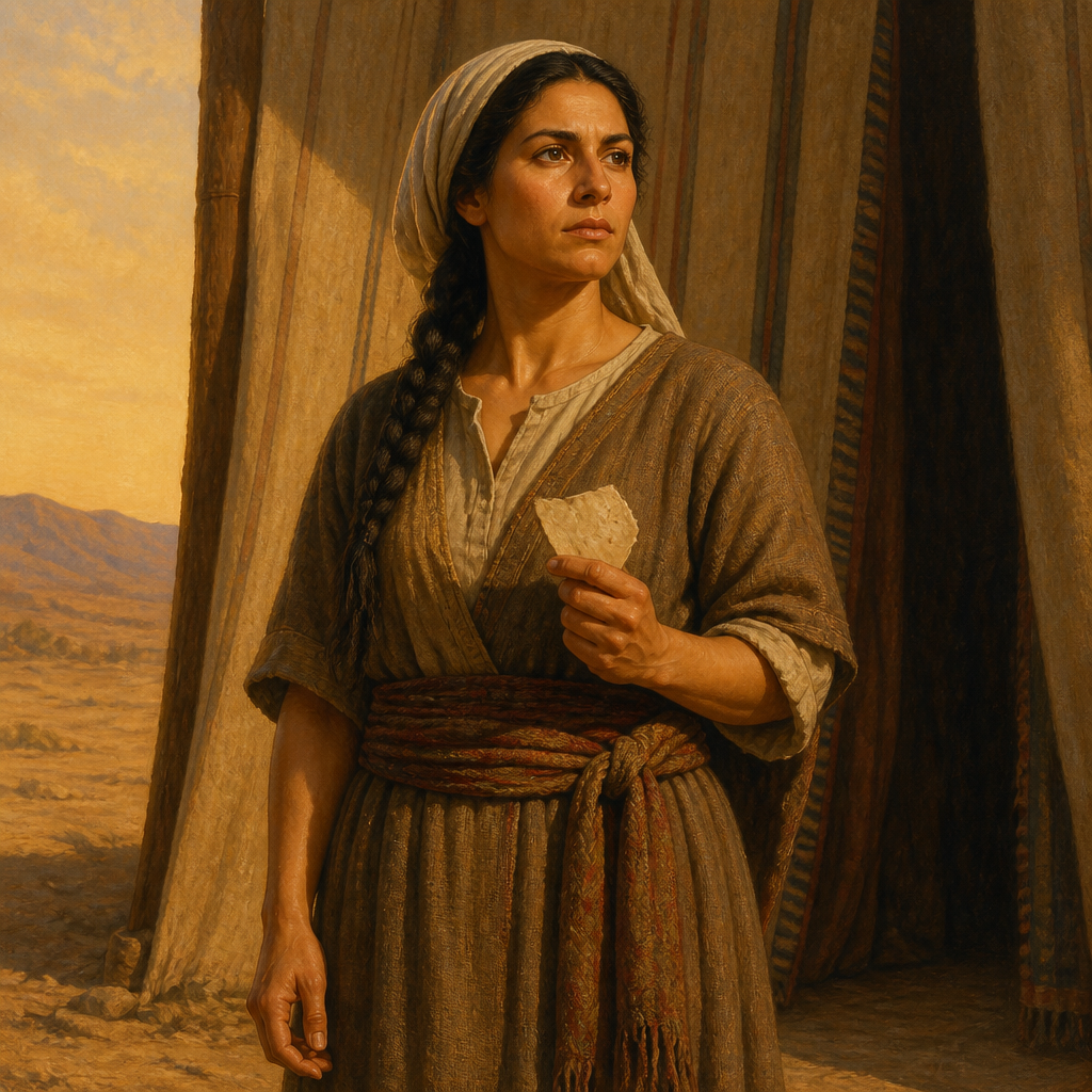Oil-painting style portrait of Hoglah, Daughter of Zelophehad who petitioned for female inheritance rights