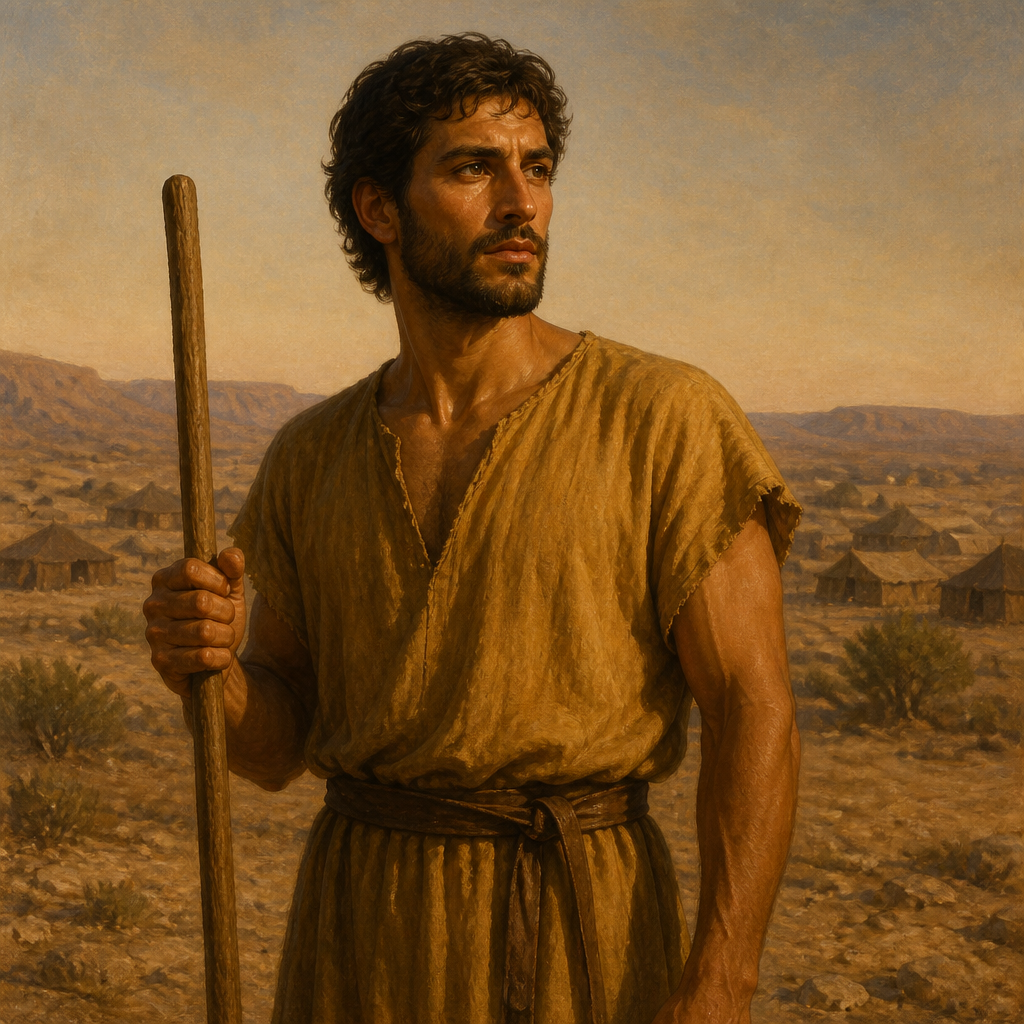 Oil-painting style portrait of Idbash, Member of the Tribe of Judah and son of Etam mentioned in the genealogies of Chronicles