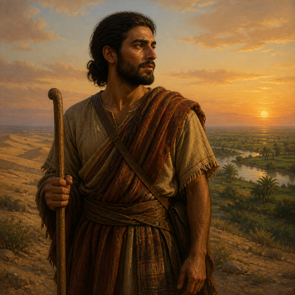 Oil-painting style portrait of Ishvah, Son of Asher listed among those who entered Egypt with Jacob