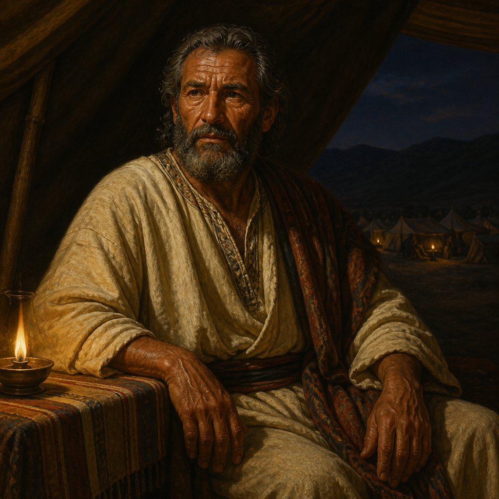 Oil-painting style portrait of Jephunneh, Father of Caleb, Patriarch and father of Caleb the spy