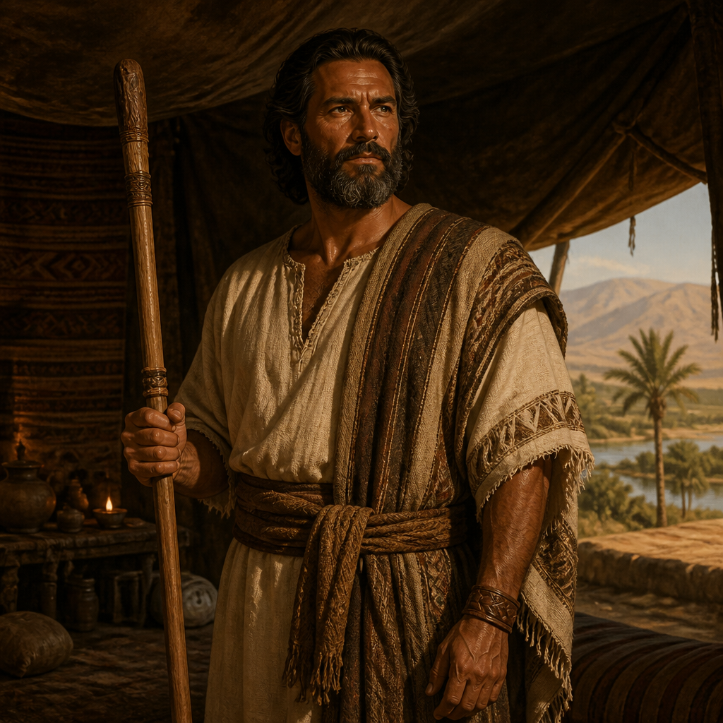Oil-painting style portrait of Jeriel, Son of Tola and a leader within the tribe of Issachar