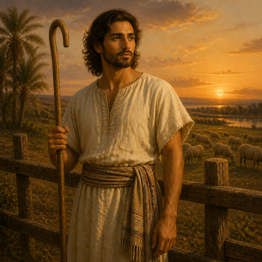 Oil-painting style portrait of Jezer, Son of Naphtali who founded the Jezerite clan during the Egyptian Sojourn