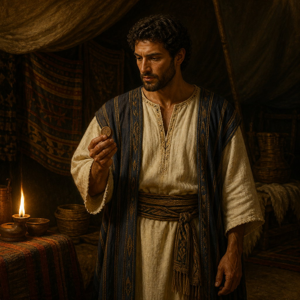 Oil-painting style portrait of Jezreel, Son of Hur, Son of Hur and member of the Tribe of Judah mentioned in the genealogies of Chronicles