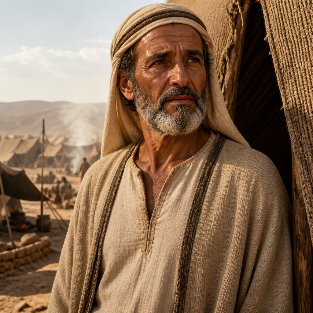 Oil-painting style portrait of Joseph, Father of Igal, father of Igal the spy from the tribe of Issachar