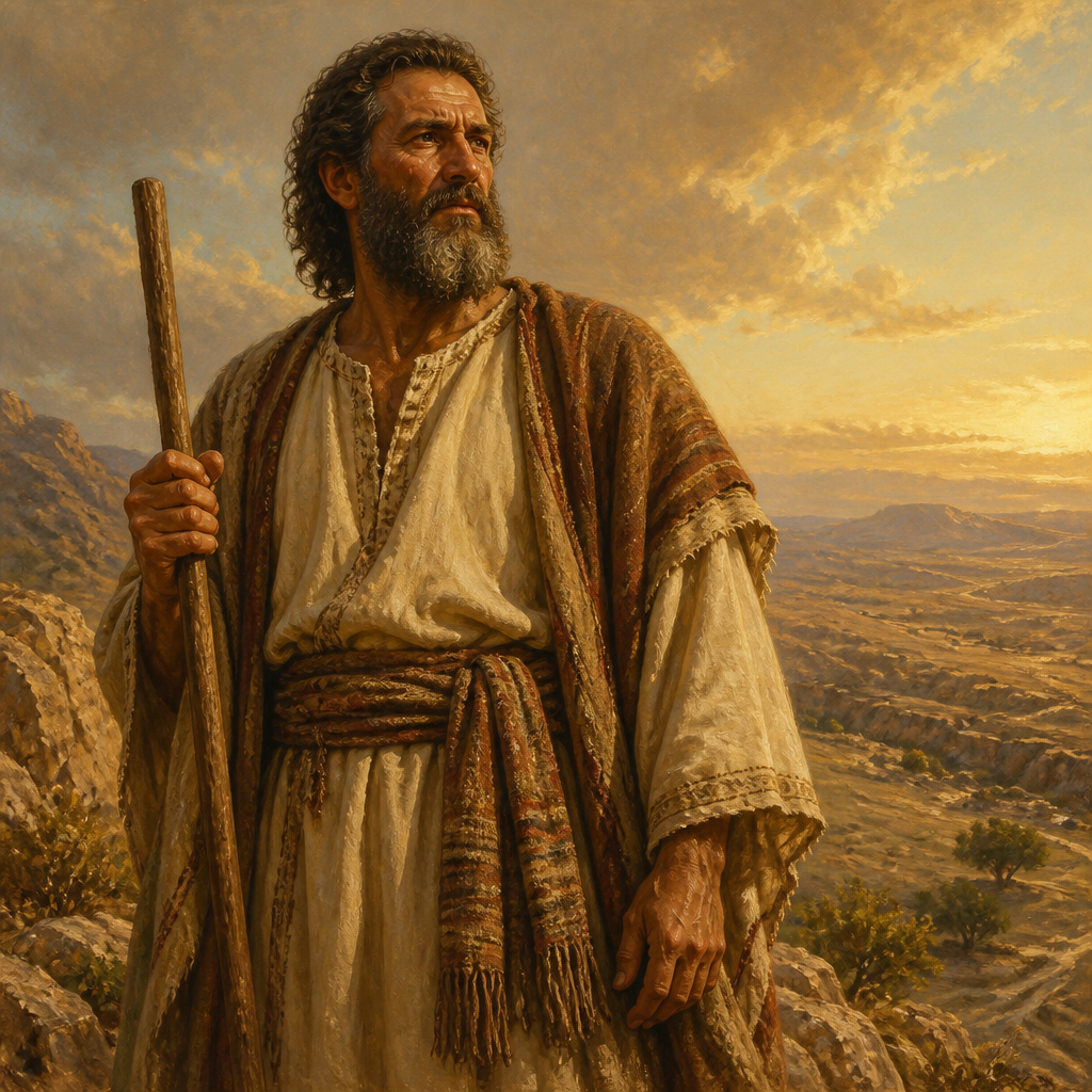 Oil-painting style portrait of Mesha, Son of Caleb, Firstborn son of Caleb ben Hezron and founder of Ziph