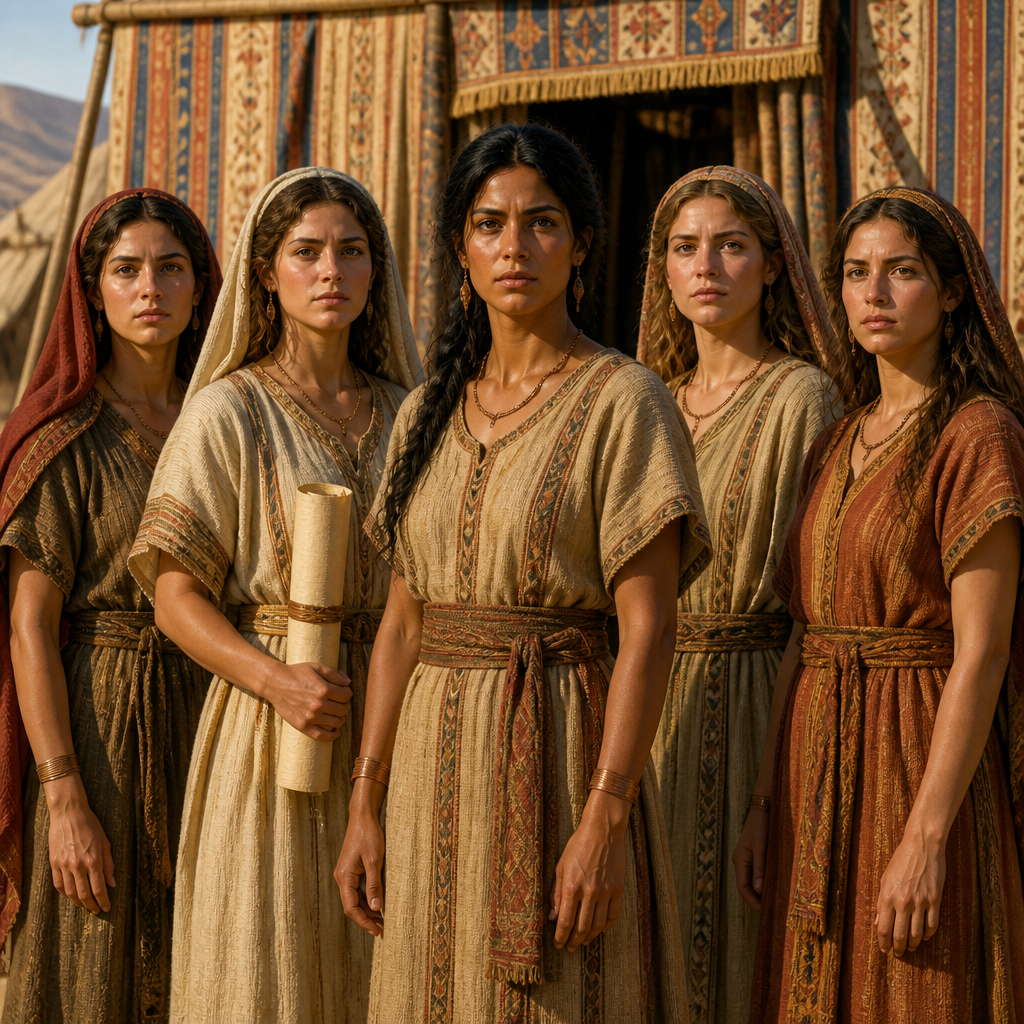 Oil-painting style portrait of Milcah, Daughter of Zelophehad, Daughter of Zelophehad who helped secure land inheritance rights for women in Israel