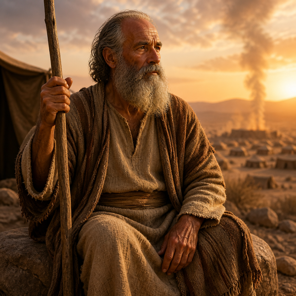 Oil-painting style portrait of Ochran, father of Pagiel who was the leader of the tribe of Asher during the Exodus