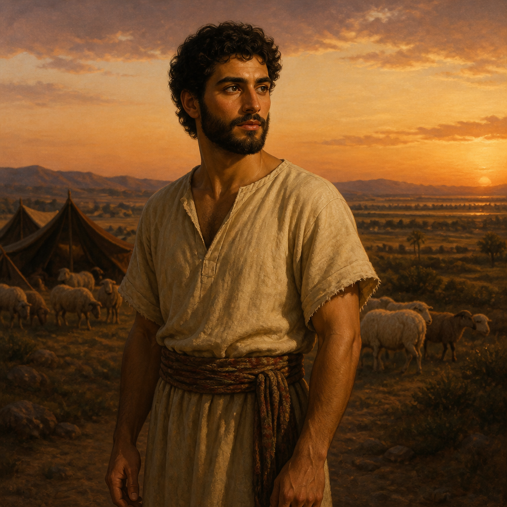 Oil-painting style portrait of Ohad, Son of Simeon and grandson of Jacob included in the migration to Egypt