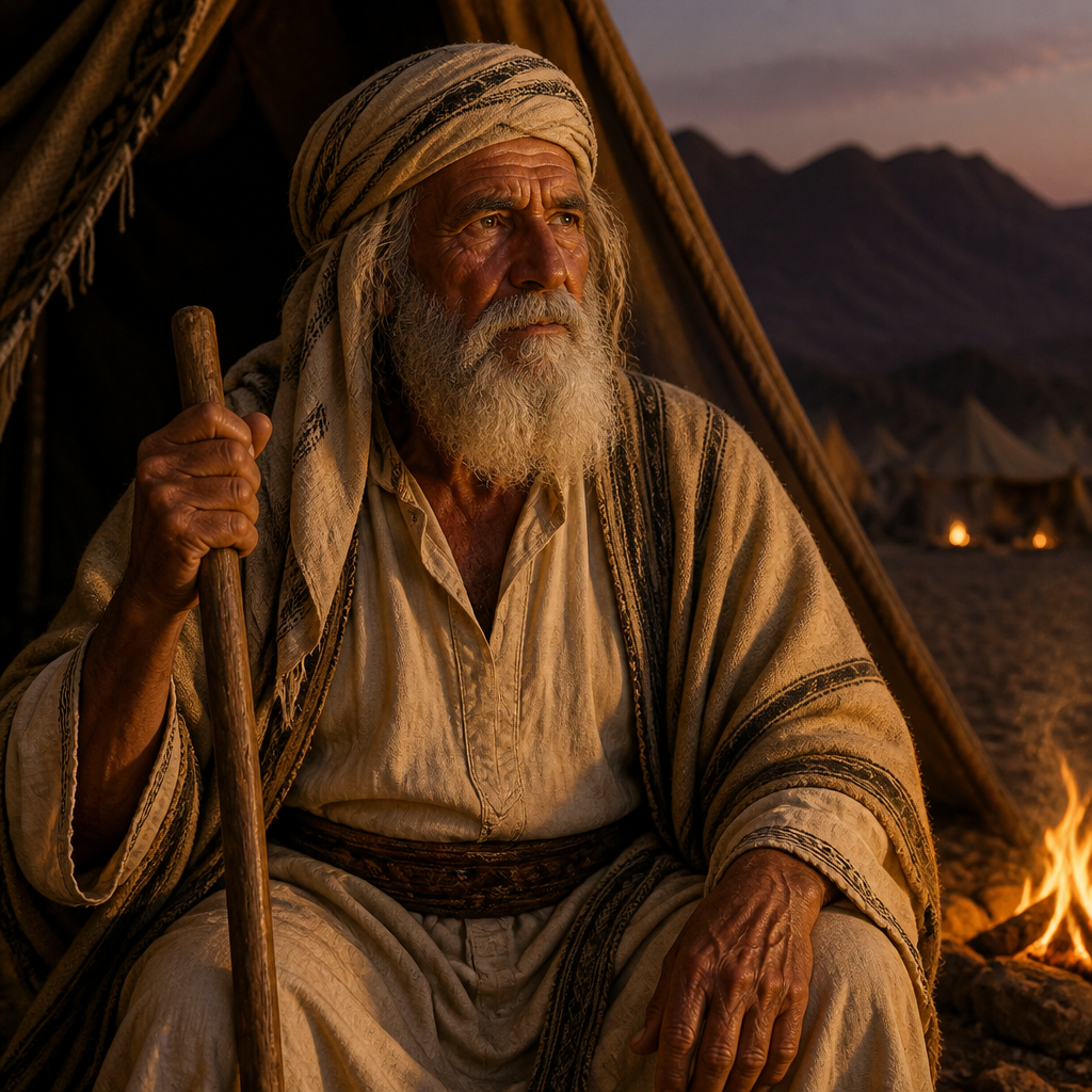 Oil-painting style portrait of Pedahzur, Father of Gamaliel the leader of the tribe of Manasseh