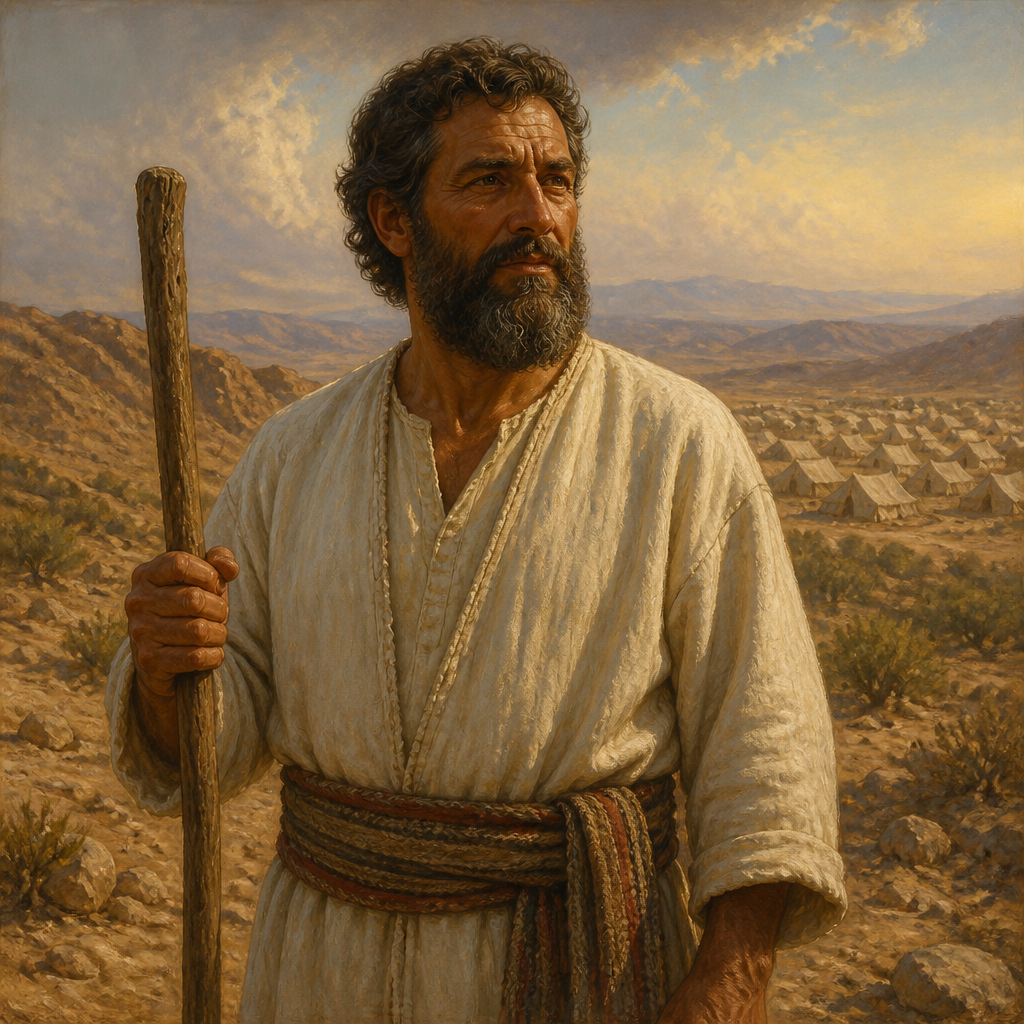 Oil-painting style portrait of Penuel, Son of Hur, Son of Hur and the father of Gedor within the tribe of Judah