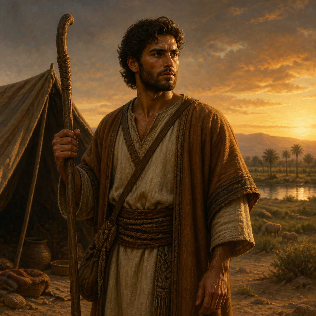 Oil-painting style portrait of Shaul, Son of the Canaanite Woman, Simeonite patriarch and founder of the Shaulite clan who was the son of a Canaanite woman
