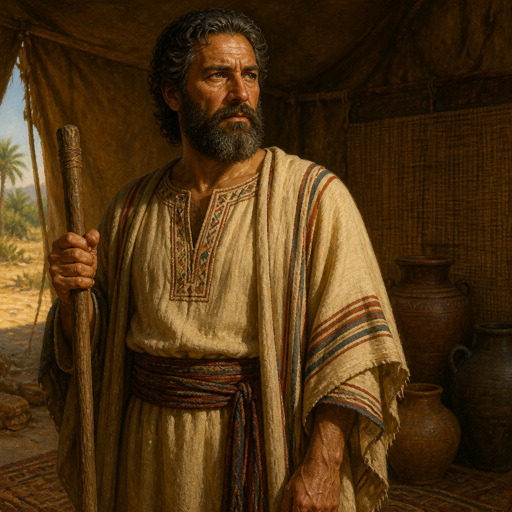 Oil-painting style portrait of Shimron, Patriarch of the Shimronite clan and fourth son of Issachar
