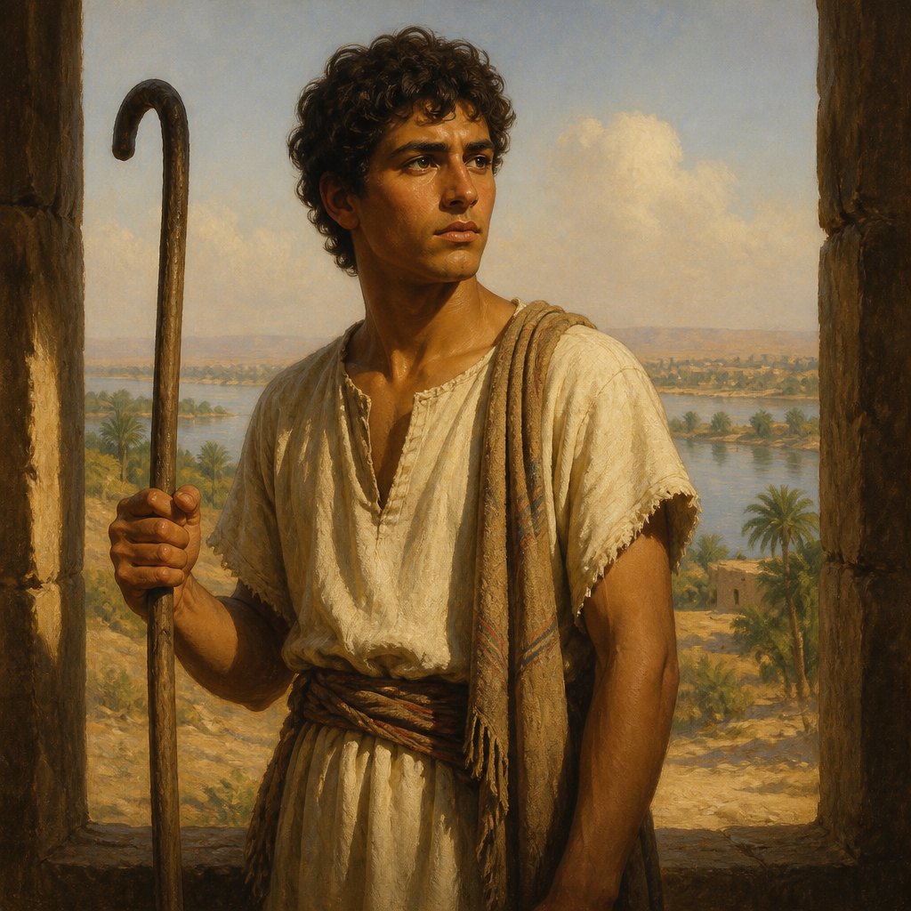 Oil-painting style portrait of Shobab, Son of Caleb, Son of Caleb ben Hezron listed in the genealogies of Judah