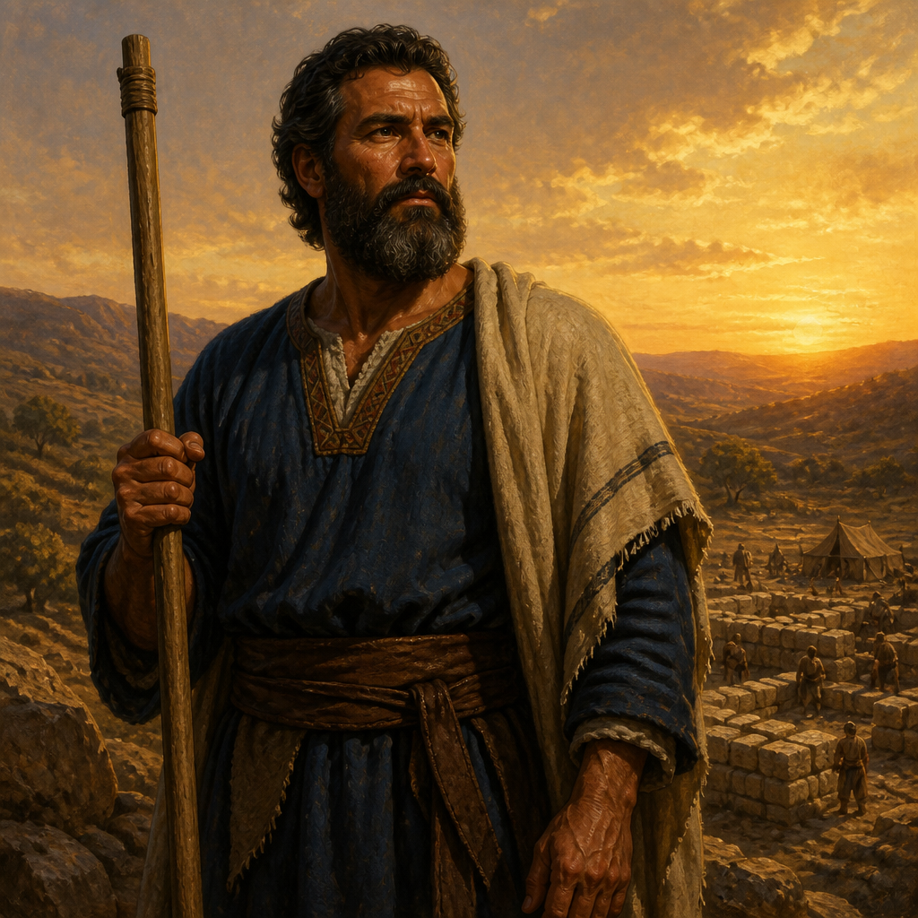 Oil-painting style portrait of Shobal, Son of Hur, Patriarch of Judah who founded the city of Kiriath-jearim