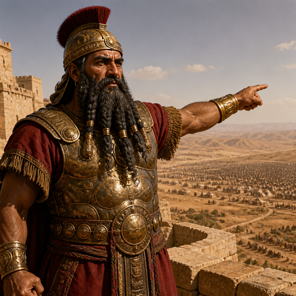 Oil-painting style portrait of Sihon, King of the Amorites who was defeated by Moses at the Battle of Jahaz