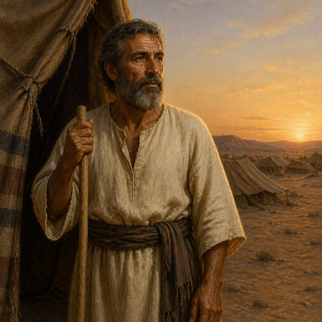 Oil-painting style portrait of Susi, Father of Gaddi the spy from the tribe of Manasseh