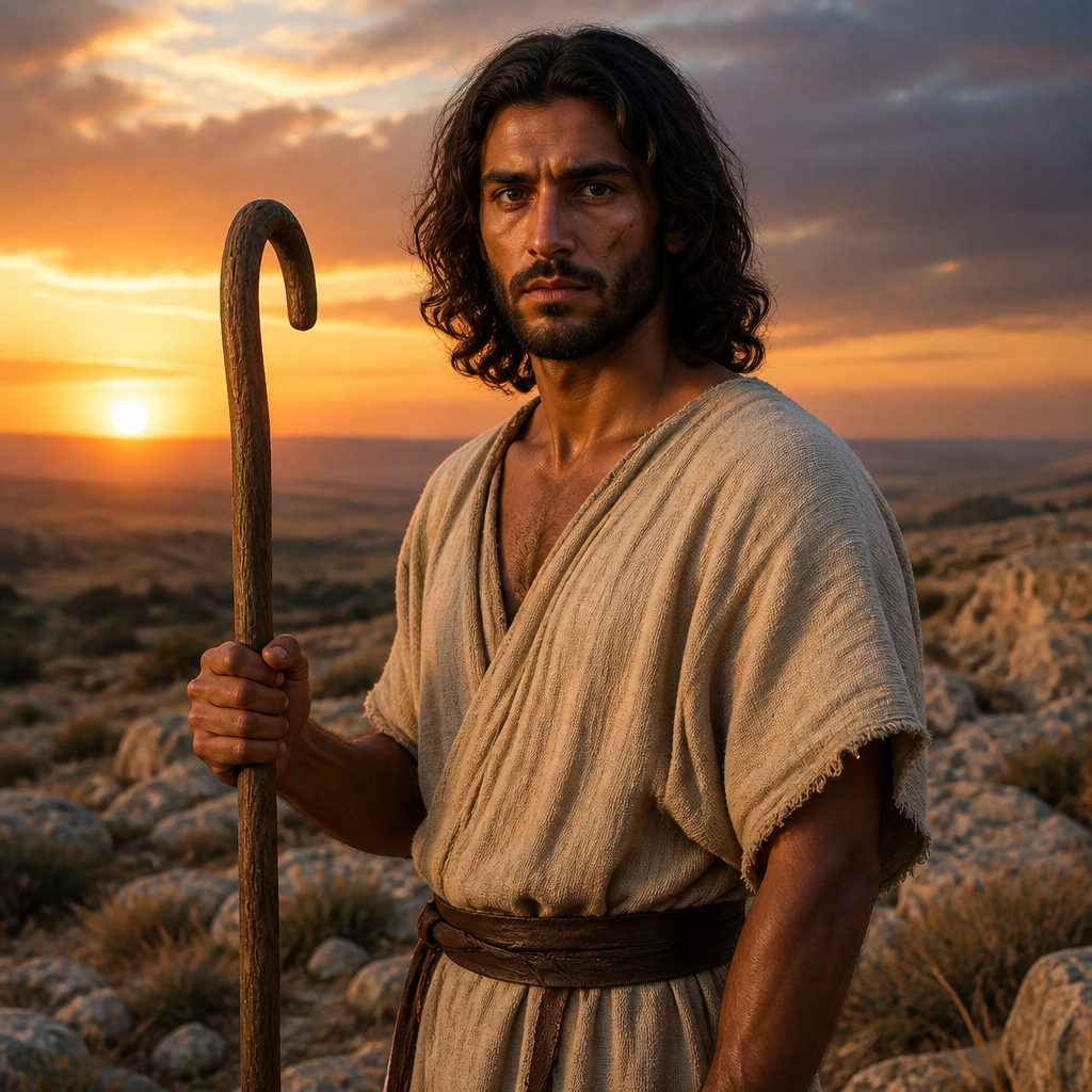 Oil-painting style portrait of Zebadiah, Son of Beriah, Benjamite descendant and son of Beriah listed in the tribal genealogies of 1 Chronicles