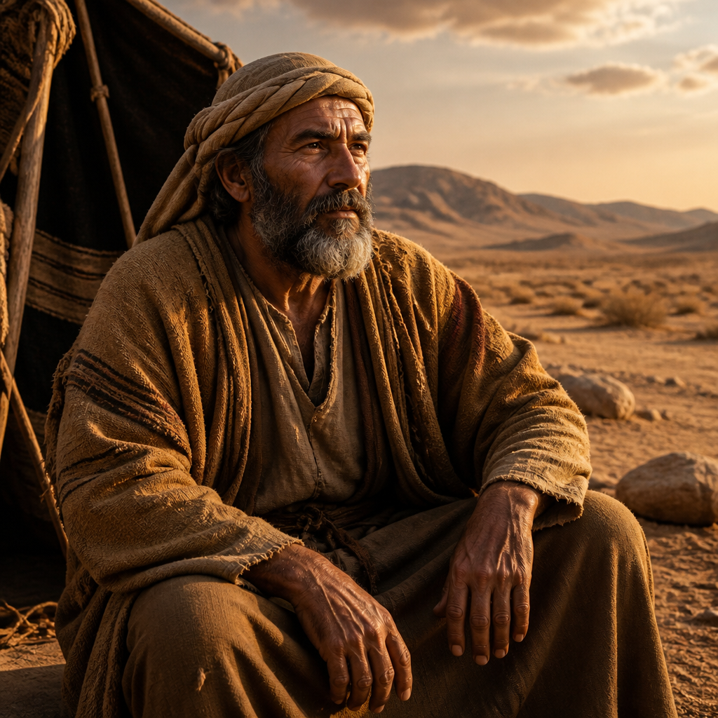 Oil-painting style portrait of Zelophehad, Member of the tribe of Manasseh whose death without sons led to the establishment of inheritance rights for daughters