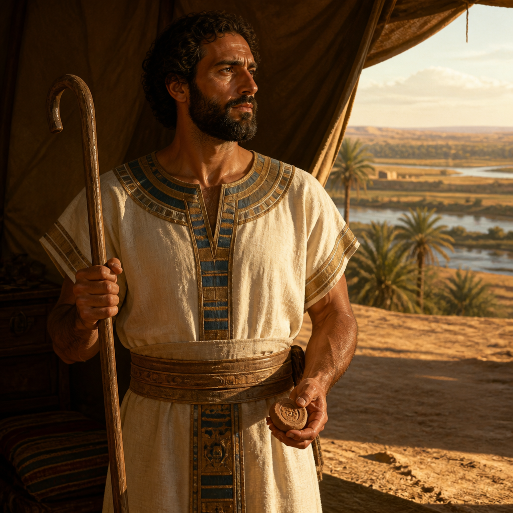 Oil-painting style portrait of Zerah, Son of Simeon, Founder of the Simeonite Zerahite clan who lived during the Egyptian sojourn and wilderness period
