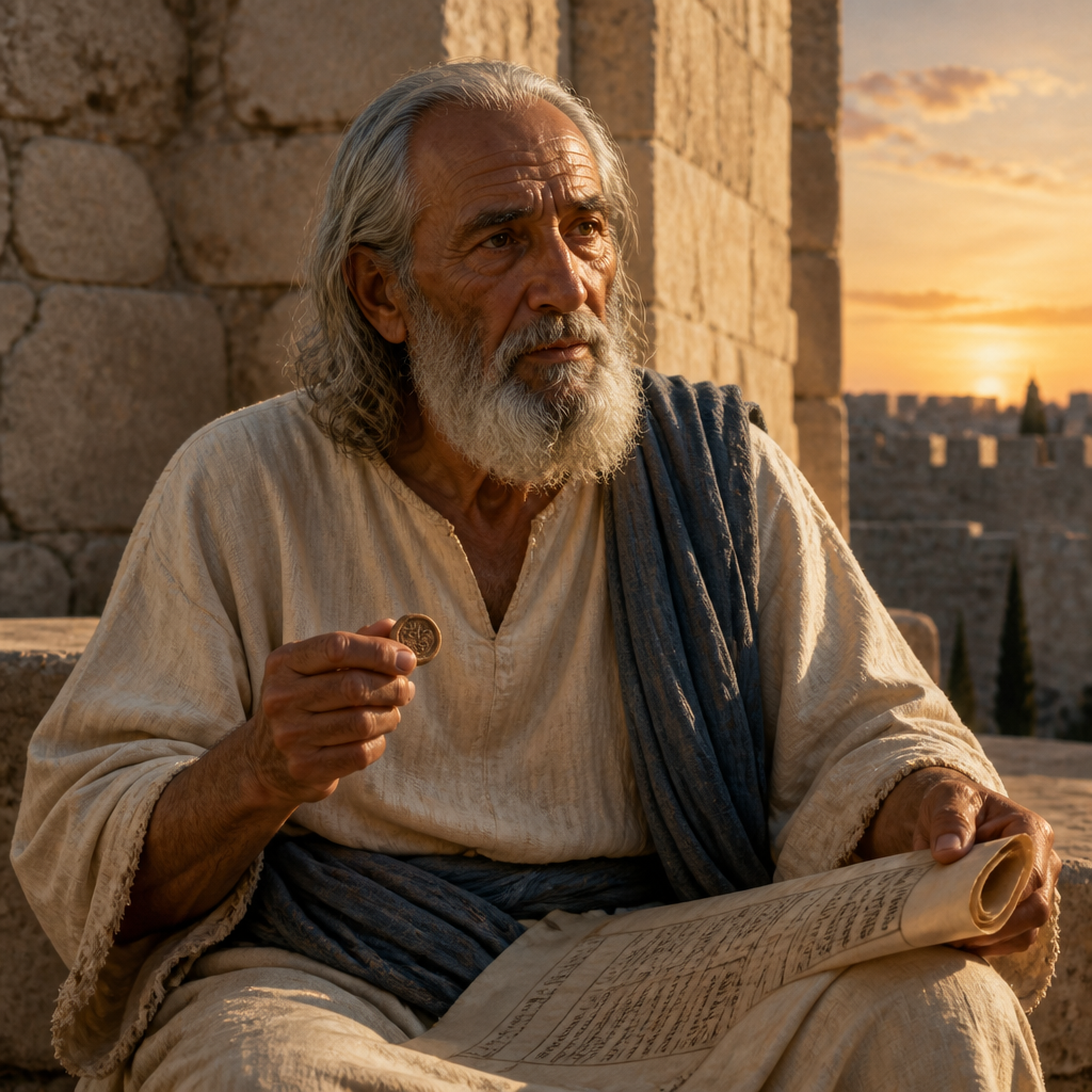 Oil-painting style portrait of Amariah, Ancestor of Athaiah, ancestor of the Judean leaders who resettled Jerusalem after the Babylonian exile