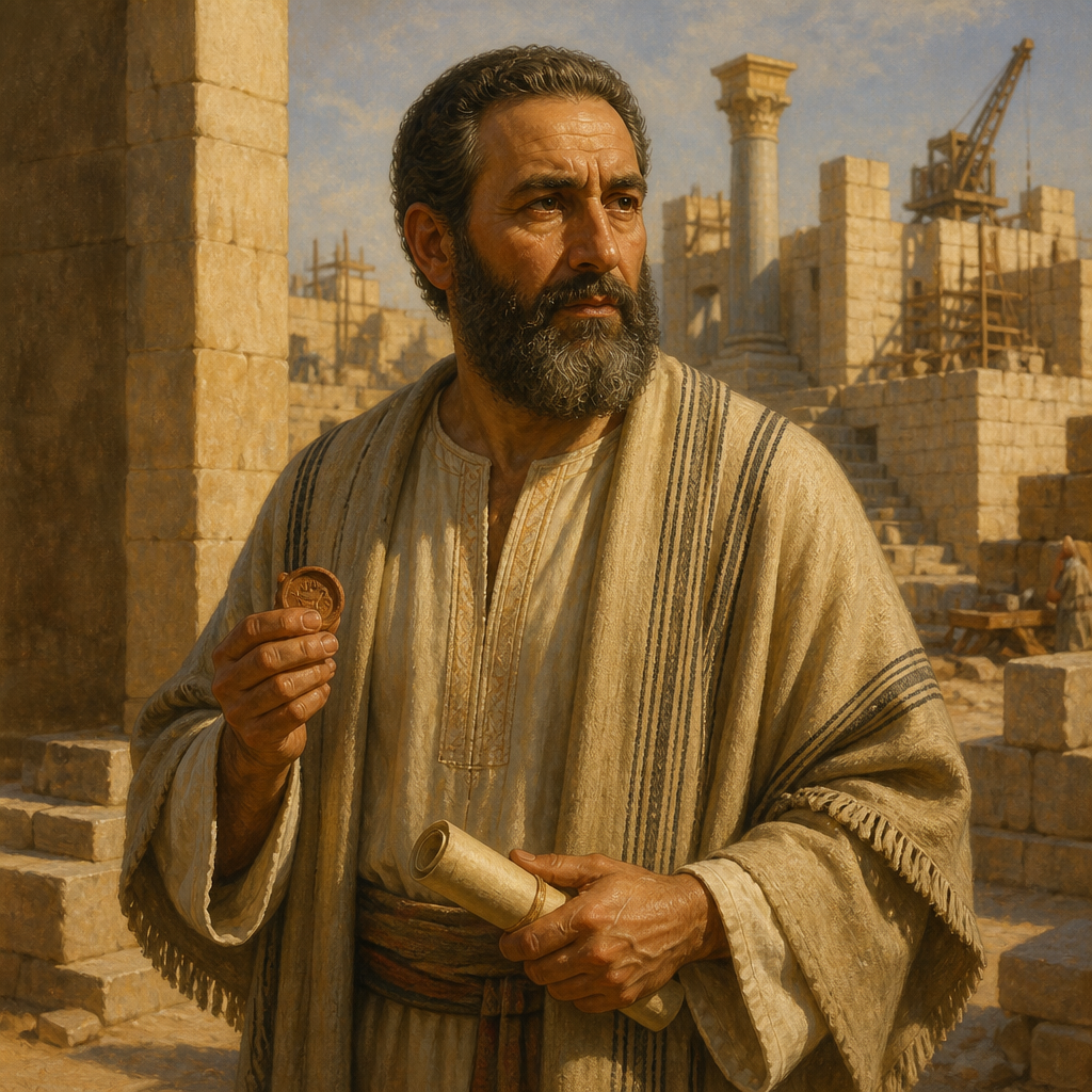 Oil-painting style portrait of Berechiah, Father of Zechariah the Prophet, Father of the prophet Zechariah and son of Iddo