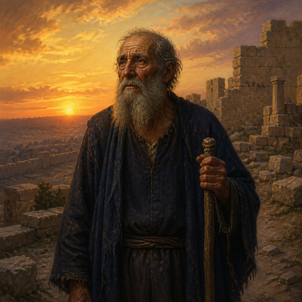 Oil-painting style portrait of Bezai, Ancestor of Returnees, Patriarch whose descendants returned to Judah after the Babylonian captivity