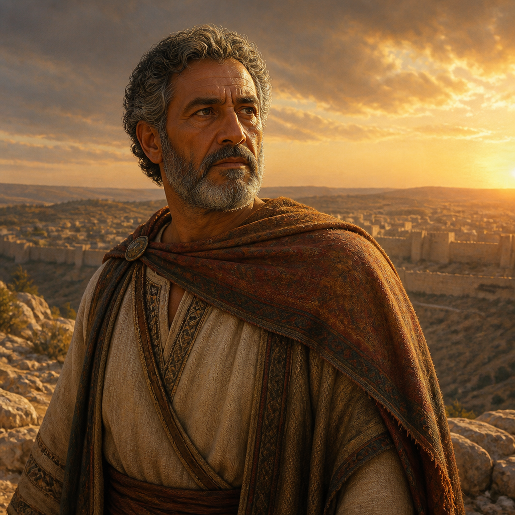 Oil-painting style portrait of Bigvai, Leader of the First Return, Leader who accompanied Zerubbabel in the return from the Babylonian Exile