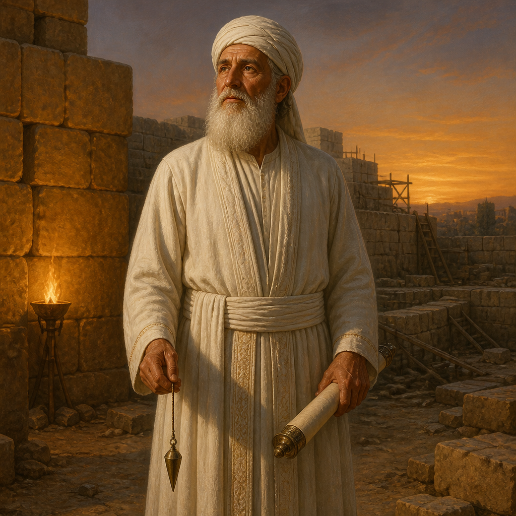 Oil-painting style portrait of Joshua, High Priest of the Return, High Priest who led the return from Babylon and rebuilt the Second Temple