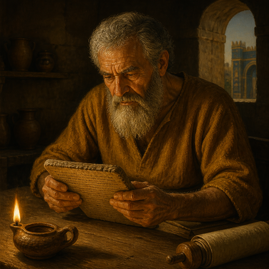 Oil-painting style portrait of Sotai, Patriarch whose descendants were among the servants of Solomon returning from exile