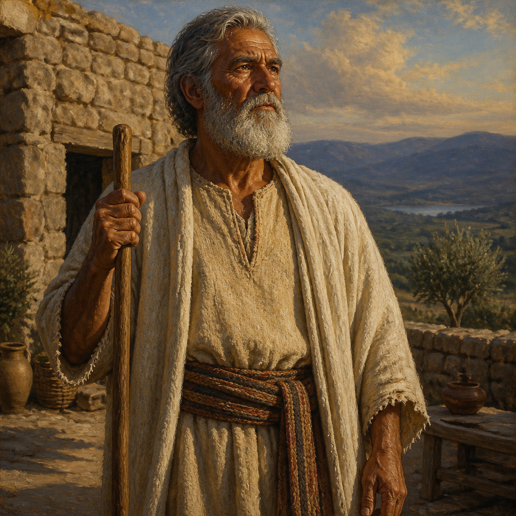 Oil-painting style portrait of Abinoam, Father of the Israelite commander Barak