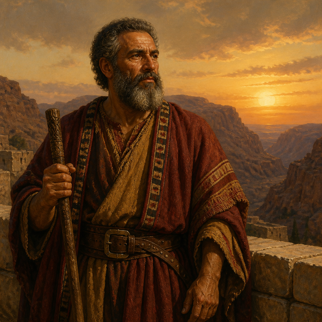 Oil-painting style portrait of Achbor, Father of Baal-hanan, Edomite patriarch and father of King Baal-hanan