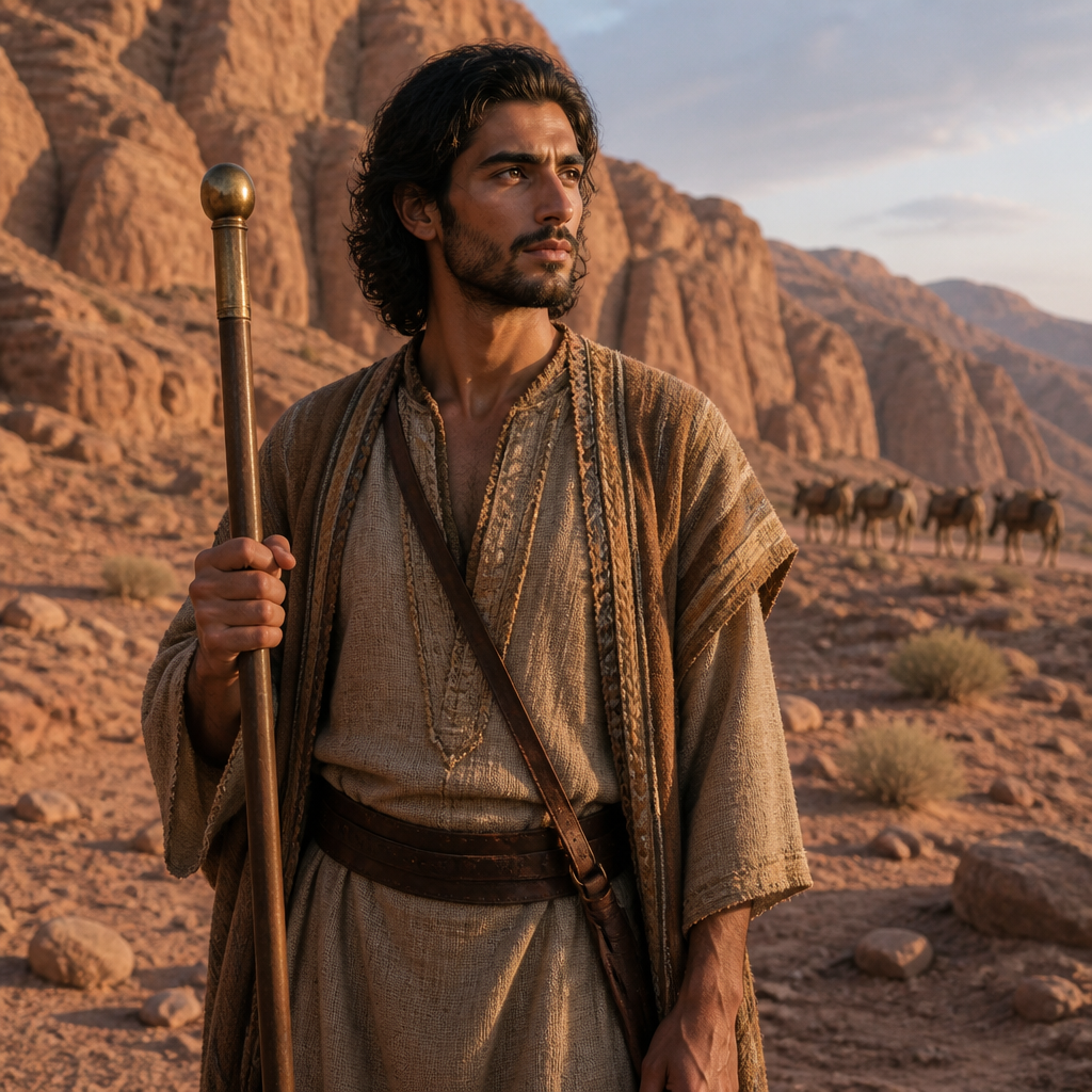 Oil-painting style portrait of Aiah, Son of Zibeon, Son of Zibeon and a member of the Horite genealogy in Genesis