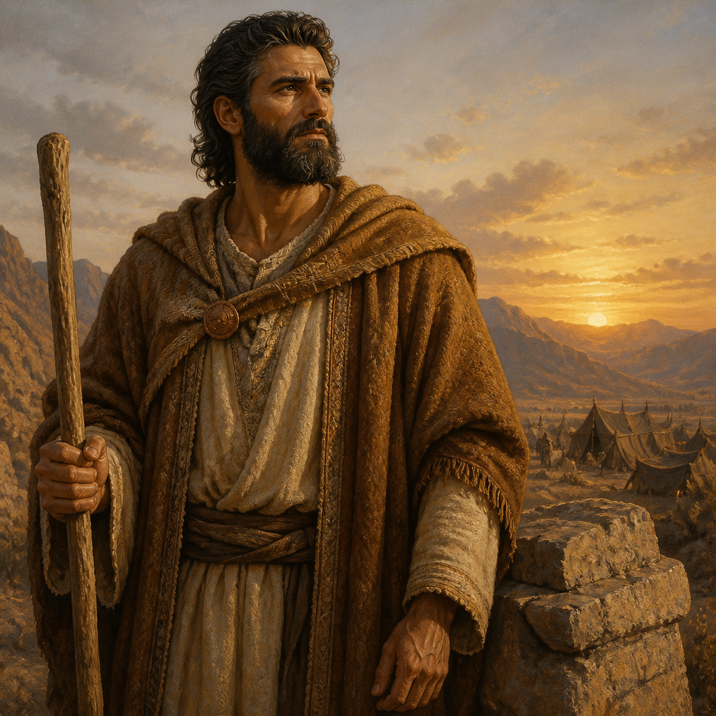 Oil-painting style portrait of Almodad, Firstborn son of Joktan listed in the Table of Nations