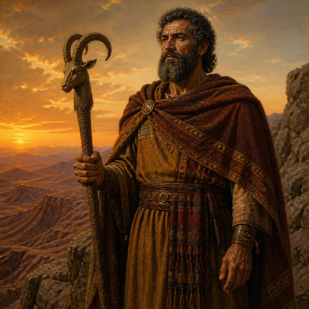 Oil-painting style portrait of Alvah, Chief of Edom mentioned in the genealogies of Genesis and Chronicles