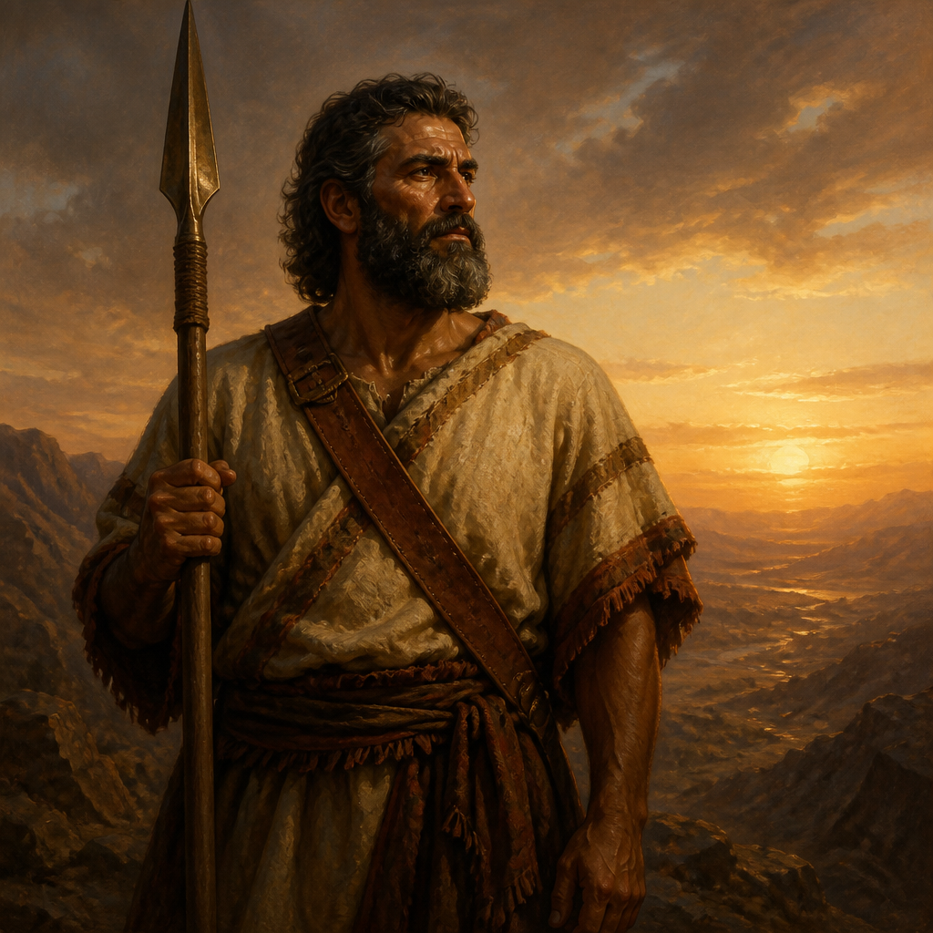 Oil-painting style portrait of Amorite, Son of Canaan and ancestral head of the powerful Amorite nation